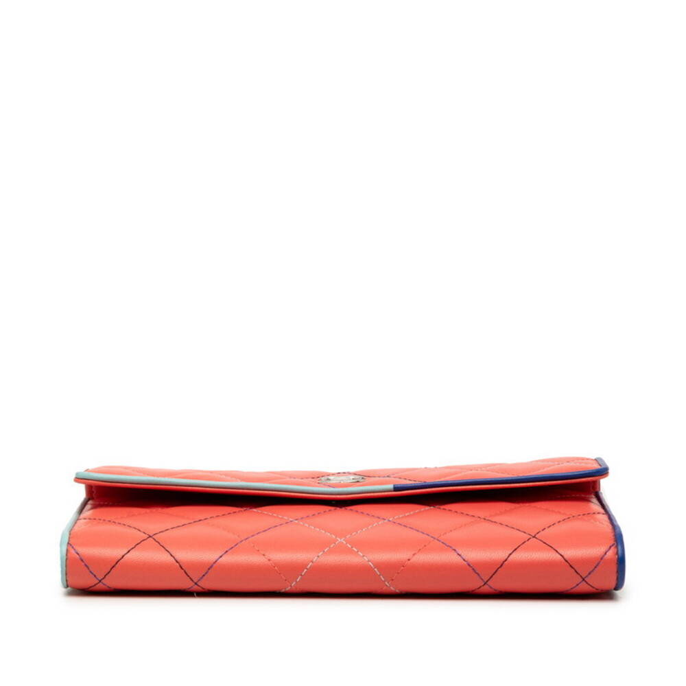 CHANEL Pink Lambskin Leather Logo Wallet - Picture 3 of 7